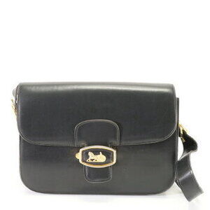 Celine Horse Carriage Leather Shoulder Bag Tote Black EFE